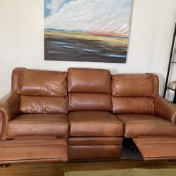 Thomasville Double Recliner Leather 3-seat couch