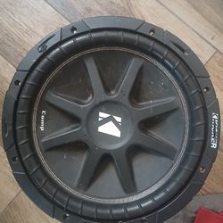 Two KICKER c12 COMP 12in Single Voice Coil Non-Enclosed Car Subwoofer 43C124