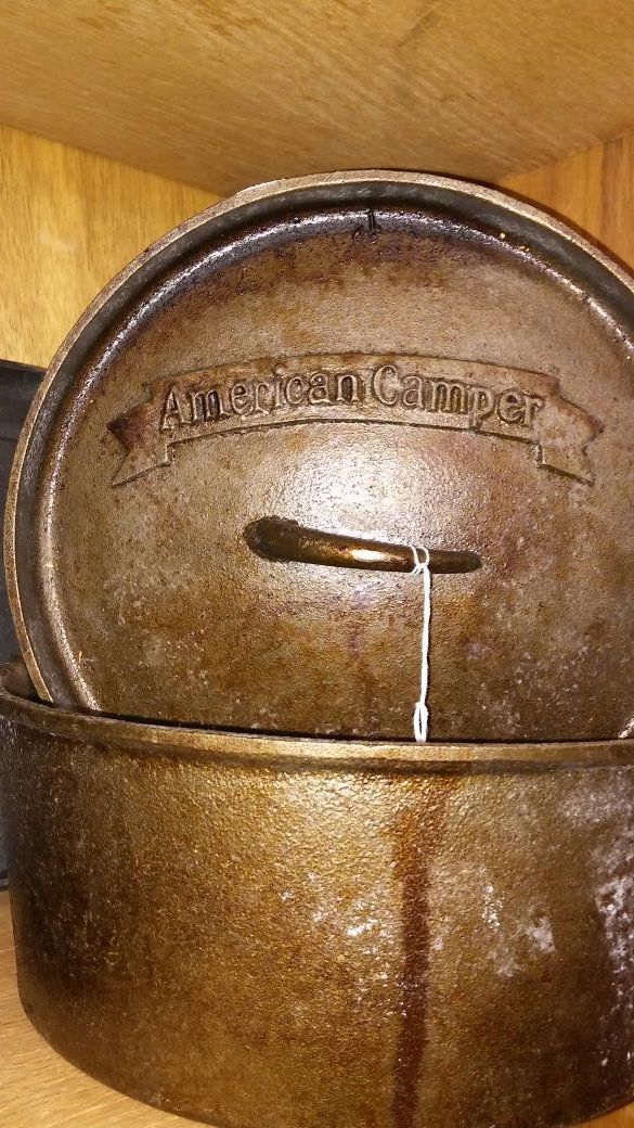 American camper cast iron Dutch oven