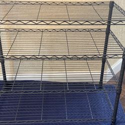 Metal shelf rack,4 adjustable shelves,H31”, W34.5”,Deep17.5”, Great condition-very clean.West Boca