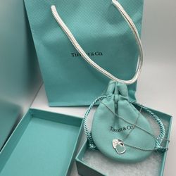 Tiffany & Co Pendant necklace silver double hearts blue heart