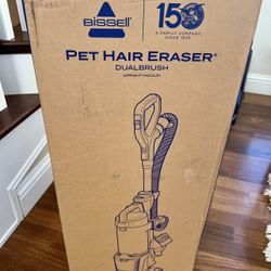 Brand New Bissell Pet Hair Eraser Dualbrush Upright Vacuum   Brand new in box.  Retails for $299 plus tax at Walmart and target. 