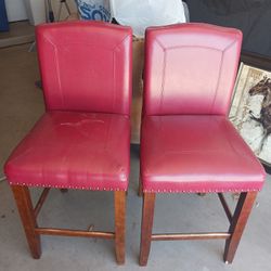 Dining Table 2 Red Chairs