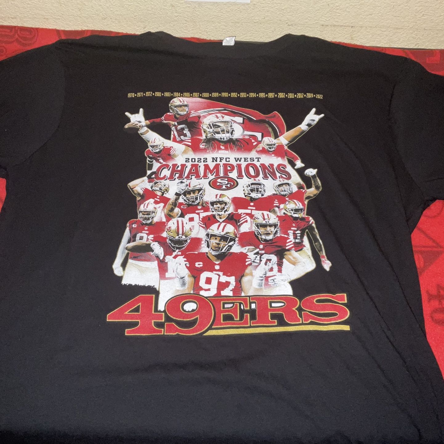 San Francisco 49ers NFC West Division Champions 2022 Red Unisex T-Shirt