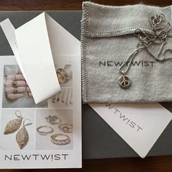 Saundra Messinger Mini Sterling Silver Peace Necklace With Small Diamond