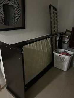 twin size bed frame + mattress 