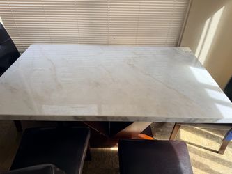 White Marble Top Dining Table
