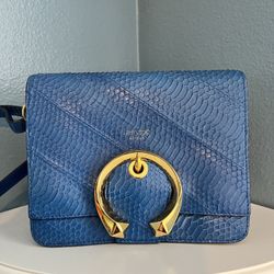 Authentic Electric Blue Jimmy Choo Snakeskin Crossbody
