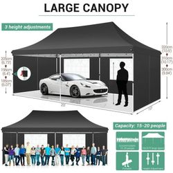 10x20Pop Up Canopy Large Party Tent Shelter 10x20 With Sidewalls