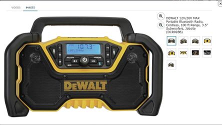 DEWALT 12V/20V MAX Portable Bluetooth Radio, Cordless, 100 ft Range, 3.5” Subwoofers, Jobsite (DCR028B) Original box