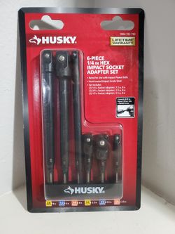 Husky  - 1/4 in HEX. Impact Socket Adapter Set - 6 Piece. Rate Impact Grade Steel