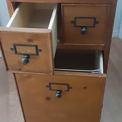 Solid Wood File Cabinet 