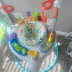 Fisher-Price Baby Bouncer Colorful Corners Jumperoo Activity Center with Music Lights Sounds & Developmental Toys