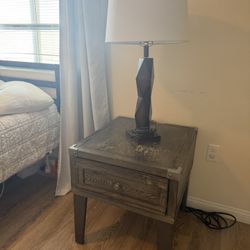 Table Lamp And Side Table 