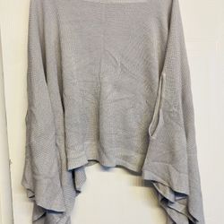 Lululemon Forward Flow Cape Wrap Poncho Cashmere Blend Silver Gray One Size NEW