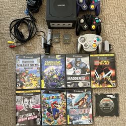 GameCube Console, Controllers, Cables, & Games