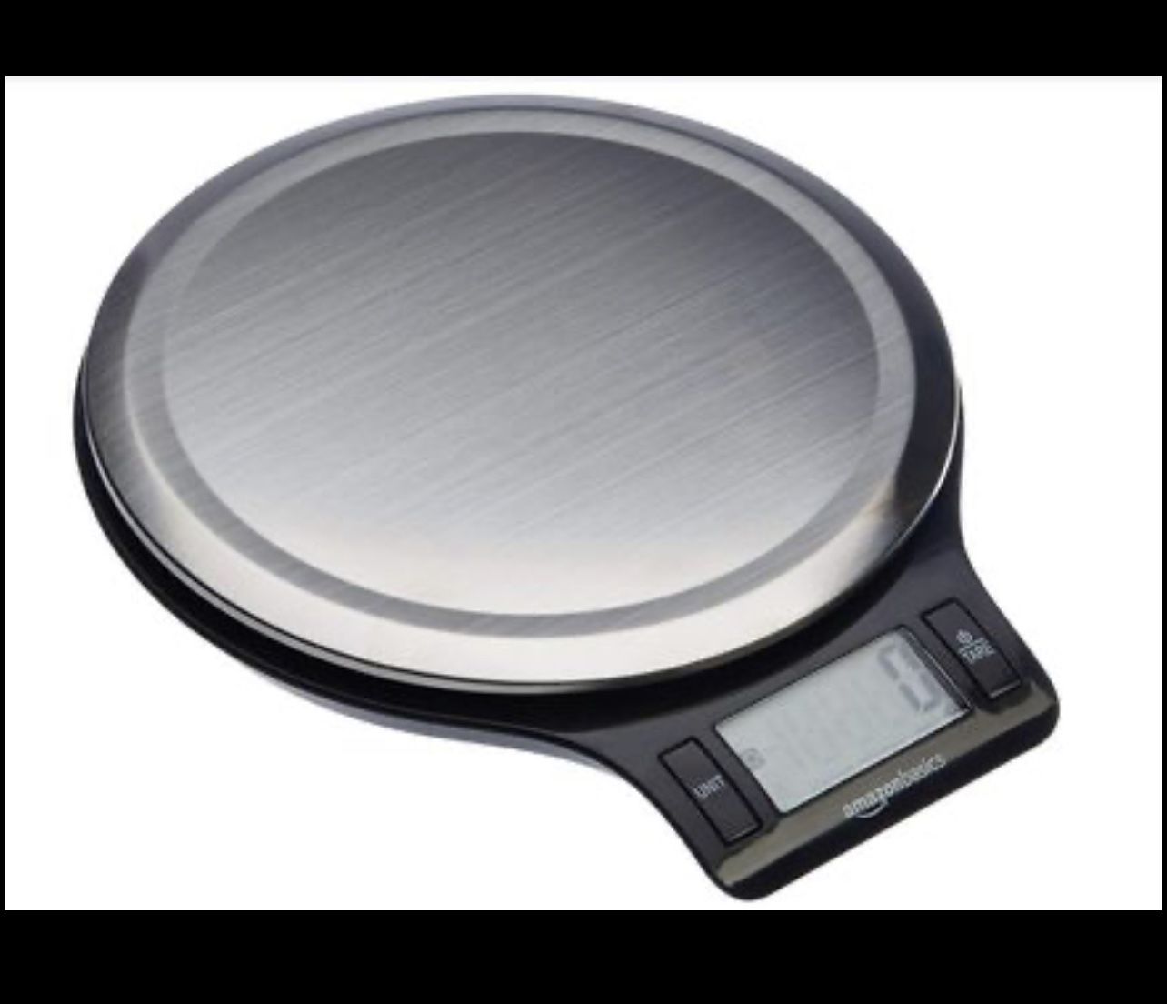 Amazon Basics Stainless Steel Digital Kitchen Food Scale with LCD Display, up to 11 pounds