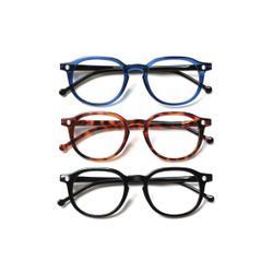 3 Pack Reading Glasses Spring Hinge Stylish Readers Black/Tortoise for Men and Women (3 Pack Mix, 1.25)
