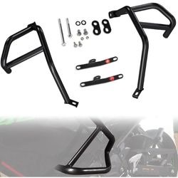LUXEMOTO Engine Side Guard Frame Crash Bar Bumper for Kawasaki Ninja 400 250, 2PCS Motorcycle Black Steel Highway Side Frame Falling Protector 