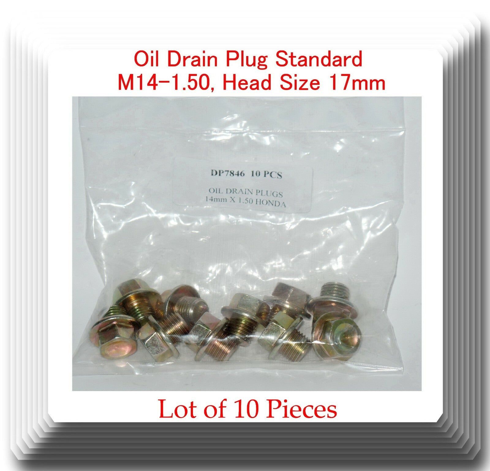 Lot50 Piece Oil Drain Plug M14-1.50 Head Size 17mm Fits: 2425 Vehicles 1968-2019