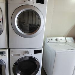 Kenmore Front Loading Washer And Stackable Gas Dryer Set