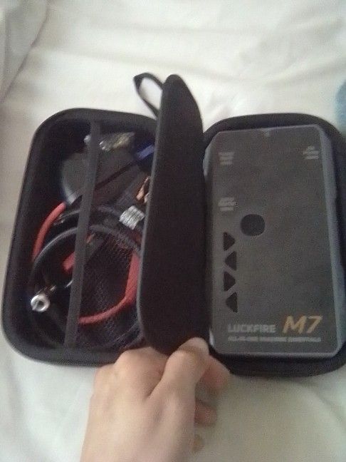 car starter with jumper cable and tire inflator quick connect