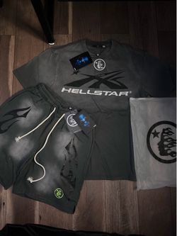 Hellstar sets - Tee Shirt with Shorts Grey and Black