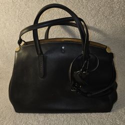 Coach Cooper Carryall Black Leather Purse W/Carrying Sack