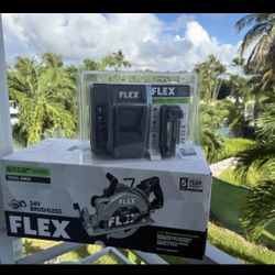 FLEX Rear Handle 24-volt 7-1/4-in Brushless Cordless Circular saw battery