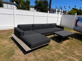 Modern Outdoor Sectional Patio Set with Coffee Table