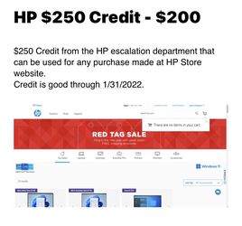 $250 HP Store Credit