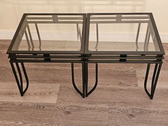 Accent Side Table in Iron & Glass.