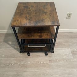 Mini Fridge Stand With Roll Out Lower Shelf