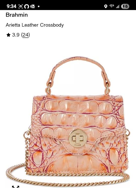 New Brahmin mini leather crossbody bag