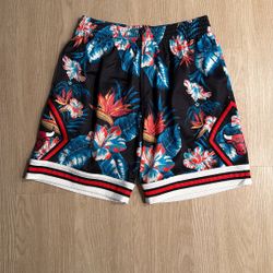 Size Large - Mitchell And Ness NBA Basketball Chicago Bulls Mesh Jersey Shorts Tropical Nike Sports