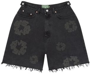 Authentic- Denim Tears Mono Cotton Wreath Denim Shorts
