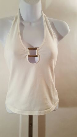 White Knitted Halter Top Size M