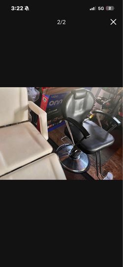 Black Adjustable salon chair and massage chair