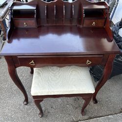 EUC Beautiful Antique Desk & Stool