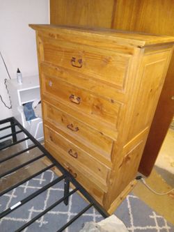Solid wood chest of drawers five total