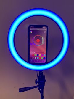 10.2 inches LED multi color ring light,lights works with bluetooth and play with music,3 feet tripod stand