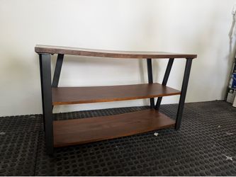 Modern Industrial TV Stand / Console Table – Wood & Black Metal – Like New
