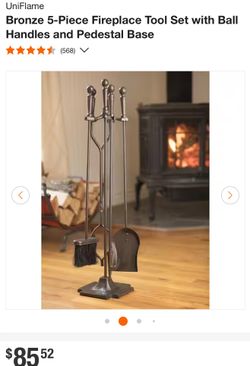 Bronze 5-Piece Fireplace Tool Set