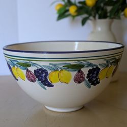 Bowl Beautiful Lemon Fig Grape Motif 