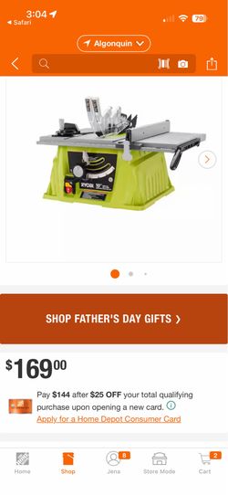 10” table saw with folding portable bench