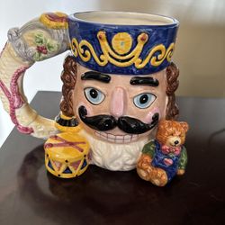 Vintage Nutcracker Mug Christmas Decor 16oz New Rare Find