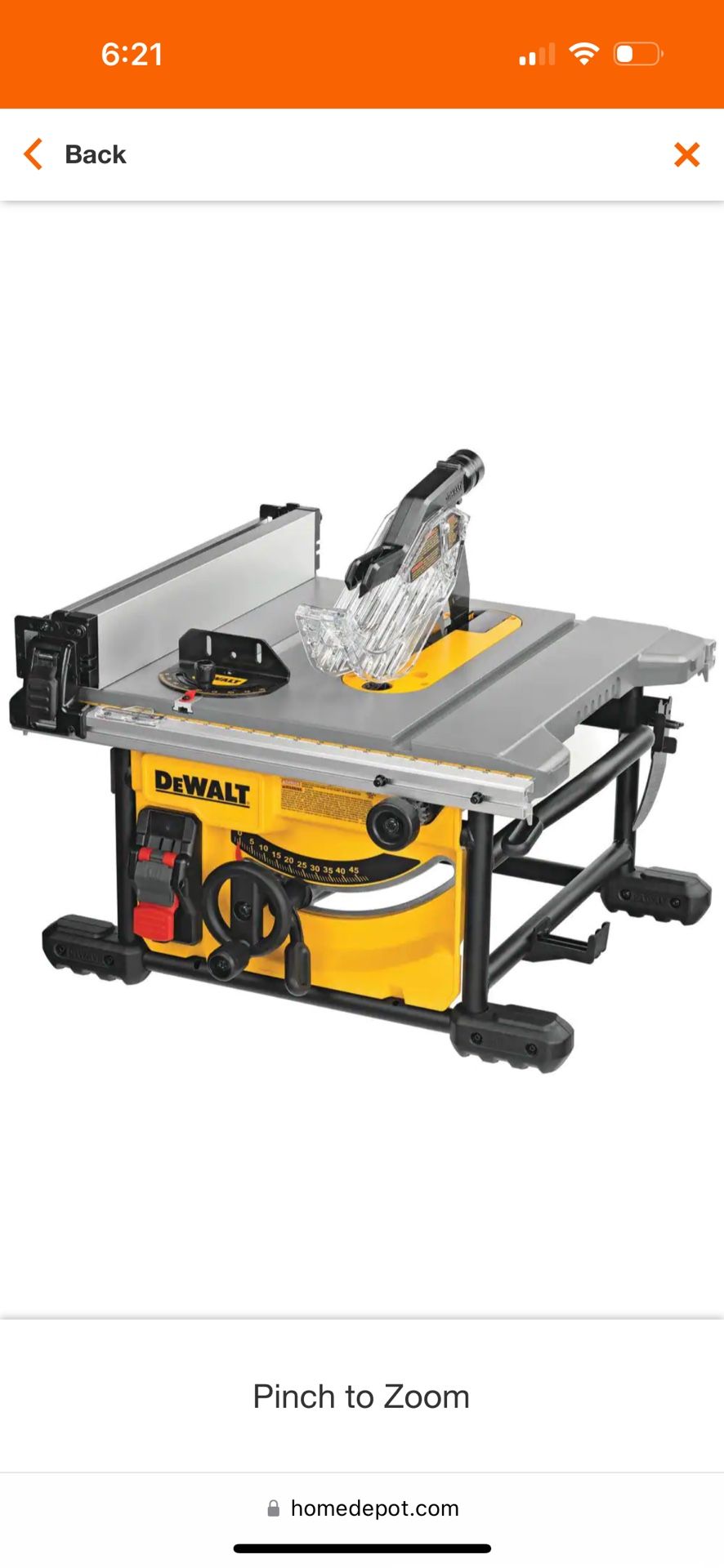 15 Amp Corded 8-1/4 in. Compact Portable Jobsite Tablesaw (Stand Not Included)
