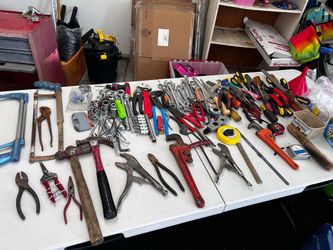 Tools and metal toolbox