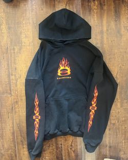Balenciaga fire 00 logo distressed hoodie