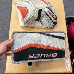 Jr / Youth Hockey Goalie Glove & Blocker  Bauer R1000 - Anaheim Ducks 
